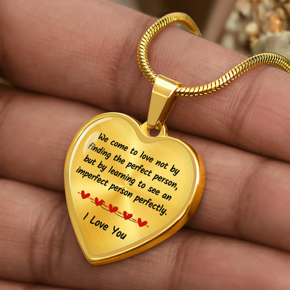 Pendant Heart Necklace | Perfect Love for Imperfect Person | Personalized Keepsake