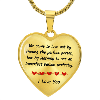 Pendant Heart Necklace | Perfect Love for Imperfect Person | Personalized Keepsake