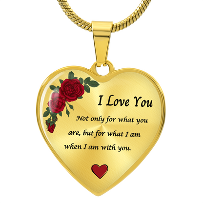 Romantic Heart Pendant with Red Roses | A Timeless Token of Love and Devotion
