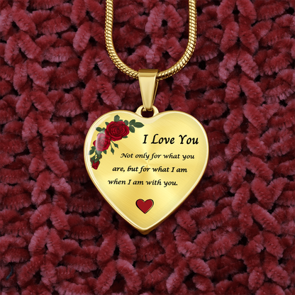 Romantic Heart Pendant with Red Roses | A Timeless Token of Love and Devotion