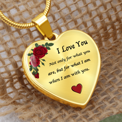 Romantic Heart Pendant with Red Roses | A Timeless Token of Love and Devotion