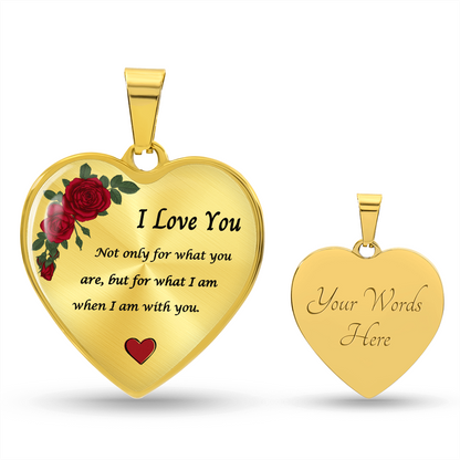 Romantic Heart Pendant with Red Roses | A Timeless Token of Love and Devotion