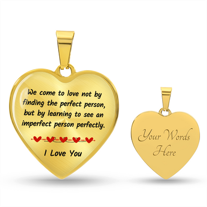 Pendant Heart Necklace | Perfect Love for Imperfect Person | Personalized Keepsake