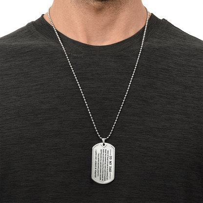 Personalized Dad Dog Tag Necklace — Custom Engraved Military-Style Gift for Dad