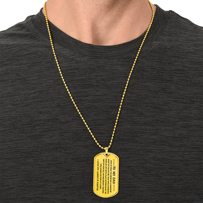 Personalized Dad Dog Tag Necklace — Custom Engraved Military-Style Gift for Dad