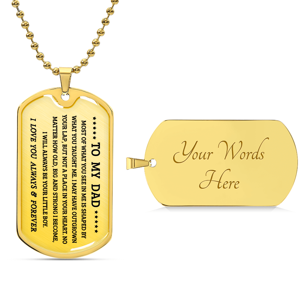 Personalized Dad Dog Tag Necklace — Custom Engraved Military-Style Gift for Dad