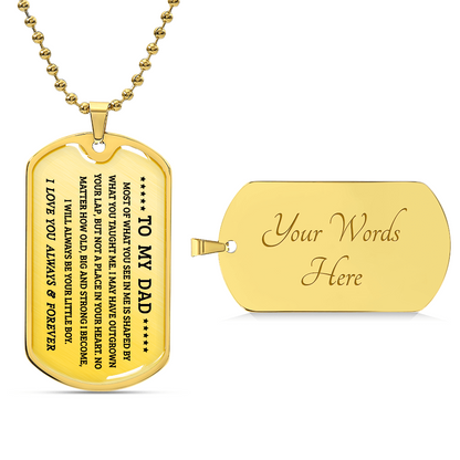 Personalized Dad Dog Tag Necklace — Custom Engraved Military-Style Gift for Dad